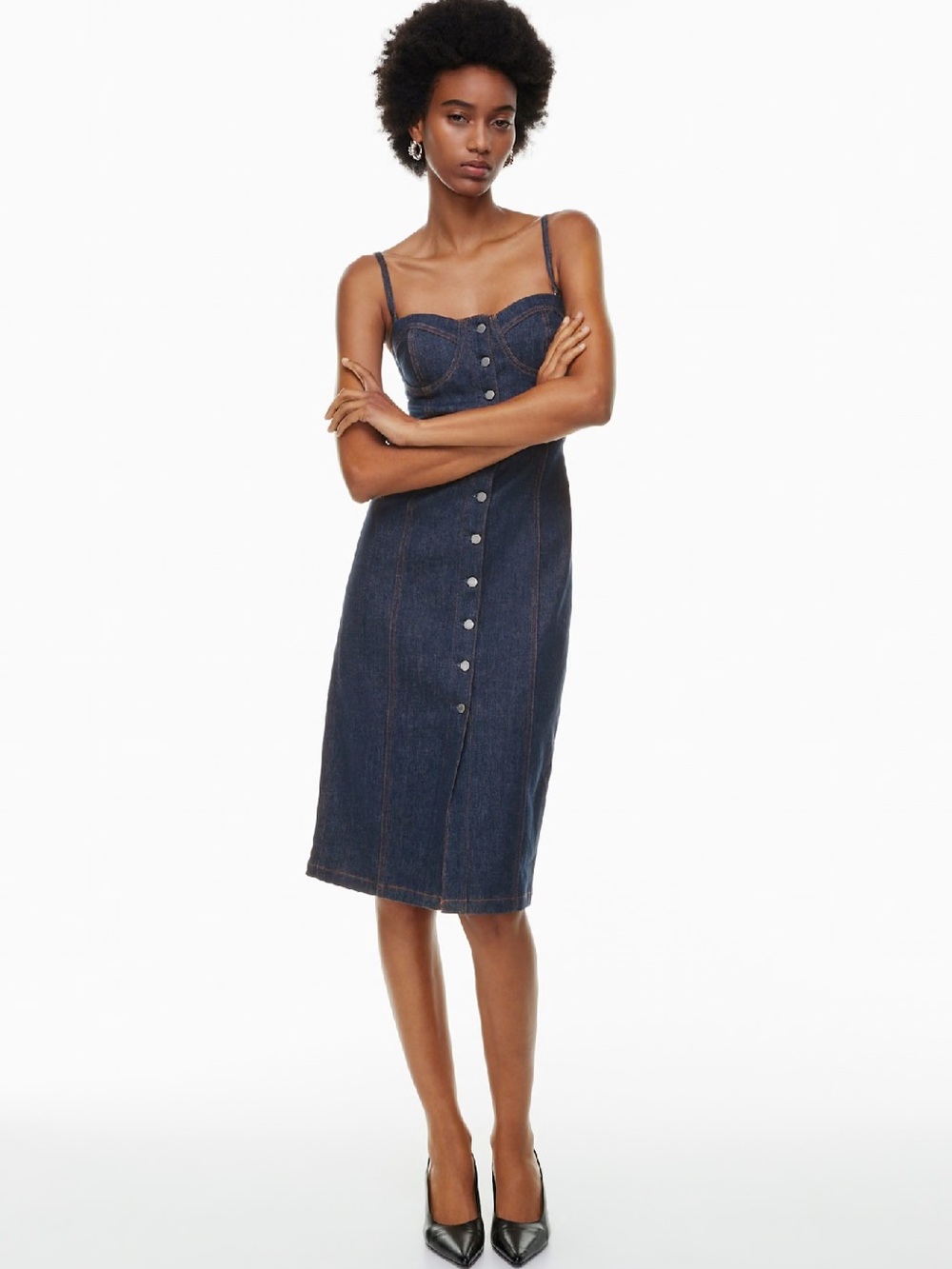 Aritzia Denim Forum The 90's Midi Denim Dress